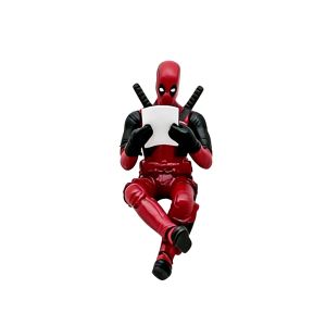 Bandai | 6PCS Anime Deadpool Doll Action Toys X-Men Automotive Home Office Mini Handheld Pendant Funny Cute Childrens Birthday Gifts