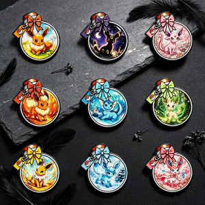 Bandai | 9pcs Anime Elf Monster Bottle Enamel Pins Set Cute Collectible Brooches for Backpack Clothing Ideal Gift for Game Fans Enthusias