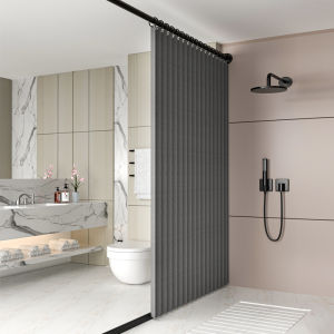 Magnetic Shower Curtain Suit Punch-Free Toilet Foldable Water-Repellent Cloth High-Grade Thickened Mildew-Proof Partition Curtain Hanging Curtain