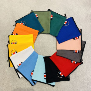 Cute Canvas Bag Key Case DIY Hand-Held Plain Color