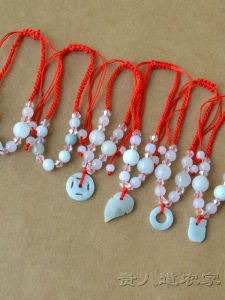 Vòng Tay Thắt Nút an Toàn Bằng Đá Quý Đỏ Dệt Cho Cặp Đôi Nam Nữ Trẻ Em Vòng Tay Tròn Trang Sức Thời Trang Phong Cách Dân Tộc Mới