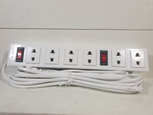 Ổ cắm Điện Quang ĐQ 001A-01 (6 lỗ 2 chấu 2 công tắc dây 2m/5m)