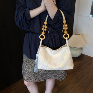 Túi Đeo Hông Dưới Cánh Tay Phong Cách Mới Trung Hoa Cổ Điển Cho Nữ Túi Đeo Vai Đơn Túi Vải Mềm Có Khóa Từ Thường Ngày Túi Vuông