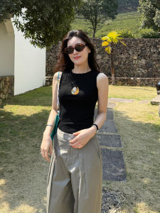 Áo Ba Lỗ Cotton Nữ Mùa Hè 2025 Áo Lót Bên Trong Mới Áo Khoác Ngoài Che Mông Áo Vest Phong Cách Hàn Quốc