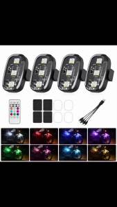 KEVANLY | Motorcycle RGB LED Strobe Lights With Remote Control LED Flash Wireless Light Warning Lights for Car Bicycle Motorcycle