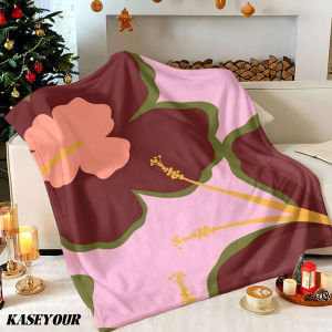 Beast Kingdom | Retro Hibiscus Winter Summer Flannel Blanket Throw Fleece Soft Fuzzy Plush Cozy Fleece Blankets for Sofa Ideal Gifts