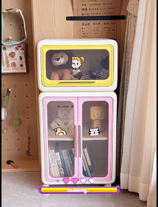 Toy Storage Box Foldable Books Snacks kid‘s Storage Box Large Capacity Storage Cabinet  With Wheels