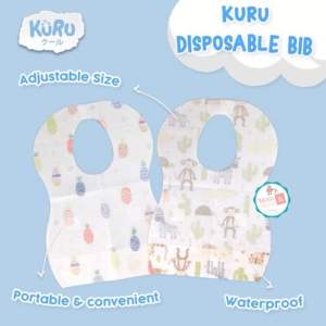 KURU Disposable Bib | Celemek Anak Bayi Sekali Pakai | Baby Bib Apron