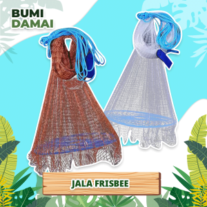 Bumi Damai Jaring Mesh Frisbee Pancing Jala Lempar Penangkap Ikan Udang Piring Bulat Perangkap Menangkap Fishing Throw Net Cage