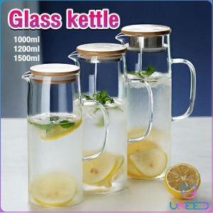 Need. Heat Resistant Kettle Jug Glass Water Jar Hot and Cold Juice Coffee Tea 1500ml