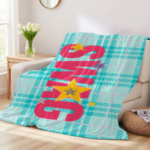 Beast Kingdom | Teal Plaid SWAG Four Season Flannel Blanket Soft Plush Skin Friendly Sofa Blanket A Great Gift Item