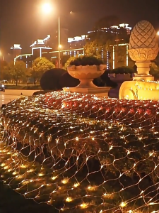 String Lights Fishing Net Light Net Fairy Lights for Lawn Garden Waterproof Outdoor Decorations for Yard Raya Decoration