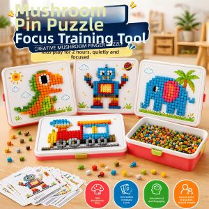 BEISHU | Creative 3D Mushroom Nails Puzzle Educational Toy