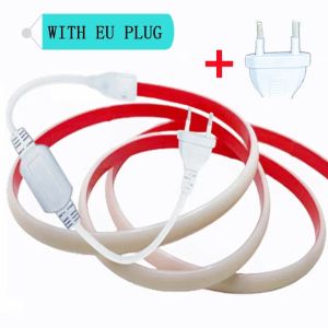 30m 220V COB LED Light Strip IP68 Waterproof Adhesive Tape With EU Plug Flex Silicone Tube Lamp For Home Outdoor Garden Lighting