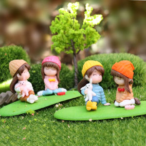 Mô Hình Đồ Chơi Bàn Trang Trí Hình Gái Đi Xe Hơi Cỏ Vườn Dễ Thương Đồ Chơi Cưng Hoạt Hình Hộp Mù Quà Tặng Sinh Nhật