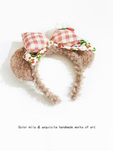Pink Bear Hairband with Large Bowknot Plush: A Stylish Accessory Inspired by Korean Fashion