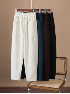 High Waist Slimming Harlan Pants Womens Spring Summer New Style Cotton Casual Pants Korean Style Pocket Detail Loose Fit