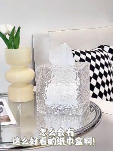 Toilet Paper Storage Organizer Box Holder Transparent Living Washroom Lobby Desktop Bathroom Nordic Cafe Hotel Restaurant