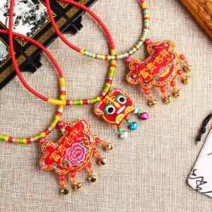 Babys Longevity Lock Kids Colorful Braided Rope Necklace Collar Chinese Style Full Moon 100 Days Old and One Year Old Birthday Celebration Ceremony Products