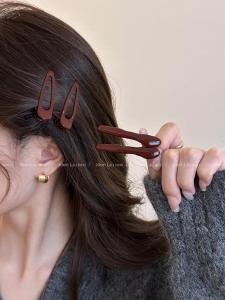 Kẹp Tóc Nữ Màu Đỏ Cơ Bản Rỗng Hình Mỏ Vịt Nhỏ Kẹp Tóc Mái Lệch Kiểu Dáng Thời Trang Phụ Kiện Tóc Phong Cách Hàn Quốc