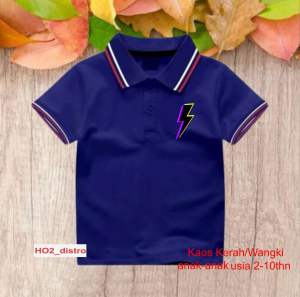 Kaos kerah wangki anak laki laki perempuan usia 2-10th polo shirt anak cowok
