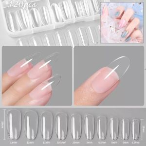 120PCS False Nails Extension Transparent Full Cover Press on Ultrathin Acrylic Seamless Manicure Tool