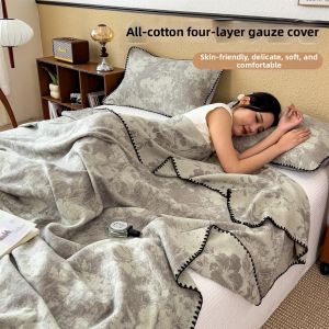 SHAYA | Retro All Cotton Blanket for Office Nap Air Conditioning Bed Sofa Use