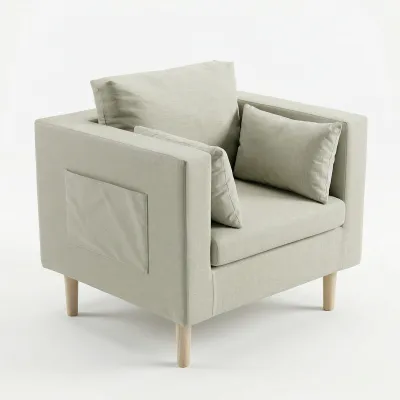 TREDEY Sofa 1/2/3 Seater（70/120/170cm）Budget Friendly Durable Compact Cream SofaFree Pillow Apartment Sofa