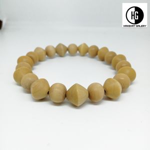gelang kayu kemuning gading bulat kombinasi piramid h389