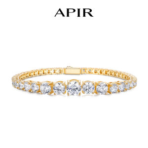 APIR D Color VVS1 Moissanite Tennis Bracelet for Women S925 Silver Lab Diamond Bracelets Wedding Bridal Anniversary Jewelry Gift