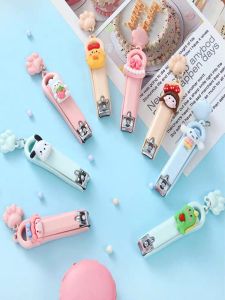 Stainless Steel Nail Clippers Set Yellow Duck Design Flat And Slanted Scissors Home Manicure Portable Tool Kit for Finger Nails