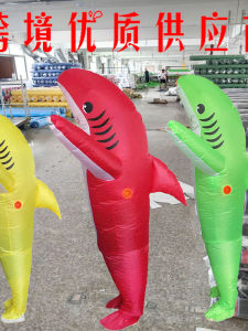 Inflatable Cartoon Shark Suit Adult Team Building Cosplay Performance Stage Show Ocean Theme Halloween Costume Accessory