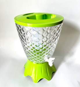 Dispenser tempat air juice acrylic akrilik tutup dengan tempat es batu