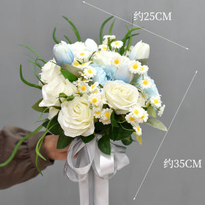 New Korean Style Artificial Flower Bouquet Wedding Ceremony Decoration Bride Handheld Flower Arrangement Bedroom Decor Props