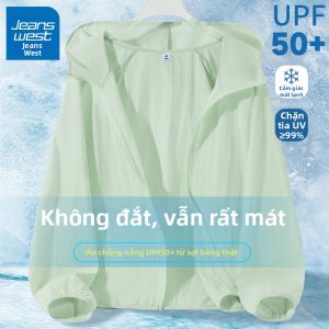 Jeanswest | Áo Khoác Chống Nắng Màu Xanh Lá Dệt UPF50+