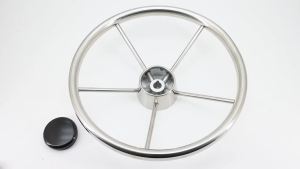 RYSJM | Boat Accessories 13inch 11inch Marine Boat Steering Wheel Yachts Ship Stainless Steel Mirror Polished 5 Spoke Steering Wheel