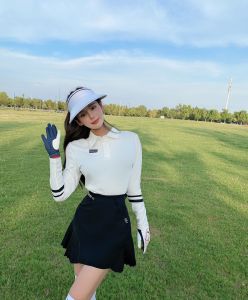 Womens Golf Outfit Long Sleeve Golf Dress Set Slimming Effect Korean Style Golf Clothing Playofgoodhi Brand Sports Fitness