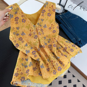 WANGGONGZHU | Elegant V-neck Embroidered Hollow Out Womens Tank Top Summer 2025 New Luxury Sleeveless Vest Fashionable Casual Top