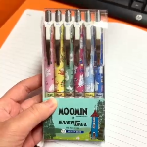 PENTEL Energel Moomin Gel Roller Pen LIMITED EDITION Blue Ink 0.5mm (6pcs set)