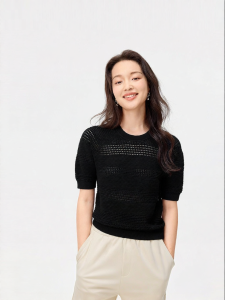 Purcotton | Cotton Round Neck Short Sleeve T-Shirt