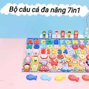 Bộ Đồ Chơi Giáo Dục Bảng Câu Cá Gỗ 7in1 - Đồ Chơi Ghép Hình 134 Chi Tiết Chữ Số Chữ Cái Hình Khối Và Phương Tiện Giao Thông Phát Triển Trí Tuệ Cho Bé Trùm Sỉ Gia Thành