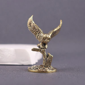 1Pc Vintage Copper Animal Tea Pet Desktop Ornament for Home Decor Crafts Retro Solid Brass Mini Owl Figurine