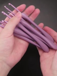 8 Cái Màu Tím Nhôm Nhẹ Bộ Móc Len 2.5-6.0mm Sợi Len Thủ Công Dụng Cụ Móc Len Chính