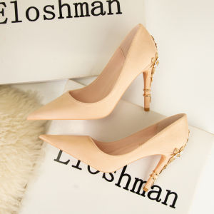 Silver Floral High Heel Shoes for Brides Maid of Honour in Crystal Gold with Fine Heel and Pointed Toe Rubber Sole for Daily Wear