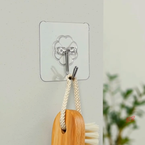 Super Strong Adhesive Hook | No Drill Wall Hook | Waterproof Heavy Duty Transparent Hook | Multipurpose Hanging Hook