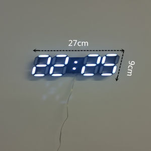Modern Style Colorful Digital Clock Remote Control Plug And Play Home Decor Wall Clock Plastic Material Living Room Use