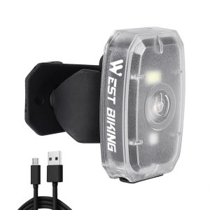 【New Arrival】 WEST BIKING Night Running LED Light Multifunctional Safety Warning Lamp USB Rechargeable Life Waterproof Wide Angle Lighting