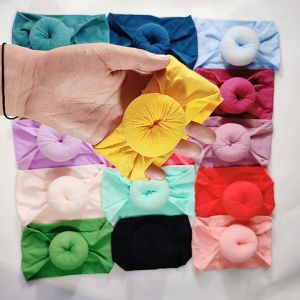 Solid Color Soft Nylon Elastic Baby Headband Bows Knotted Newborn Baby Girl Headbands Hair Accessories Girls Haarband