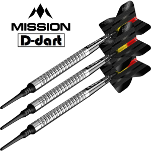 MISSION SOFT TIP DART - 20G Mike De Decker Silver 95% Tungsten Dart Set Original Electronic Darts