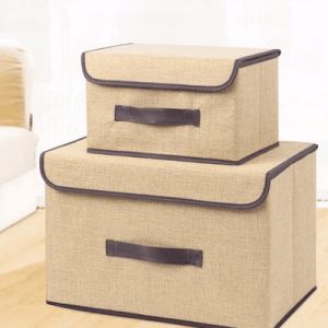 Set 2 hộp vải đựng quần áo giỏ vải đựng đồ tiện loại hộp bằng vải đựng đồ lót